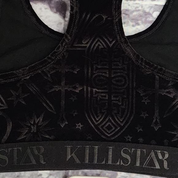 Killstar 'Wicked B*tch' Black Velvet Matching Bra & Panty Set - XS, XS - Picture 10 of 10